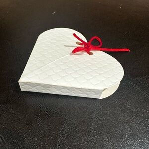 Heart-Shaped off-White embossed Party Favor Box lot of 160